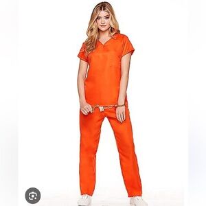 Spirit Halloween Adult Got Busted Orange Prisoner Costume S/M